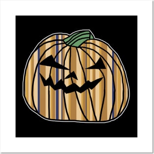 Stone Stripes Halloween Horror Pumpkin Posters and Art